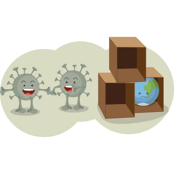 World Locking Avoid Corona Virus Illustration — Stock Photo, Image