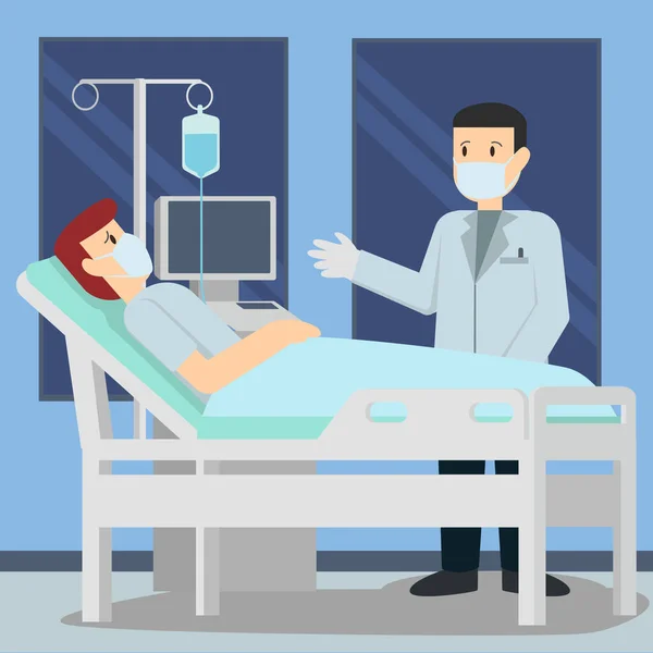 Doktor Covid19 hasta durumunu kontrol ediyor.