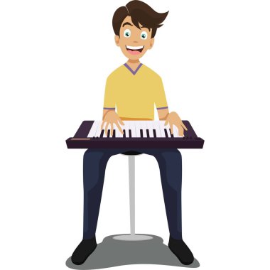 Klavye resimlerini çalan adam