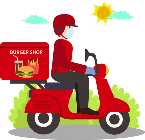 Fast food teslimatı yapan bir adam.