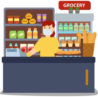 Salgın illüstrasyonunda market hâlâ açık.