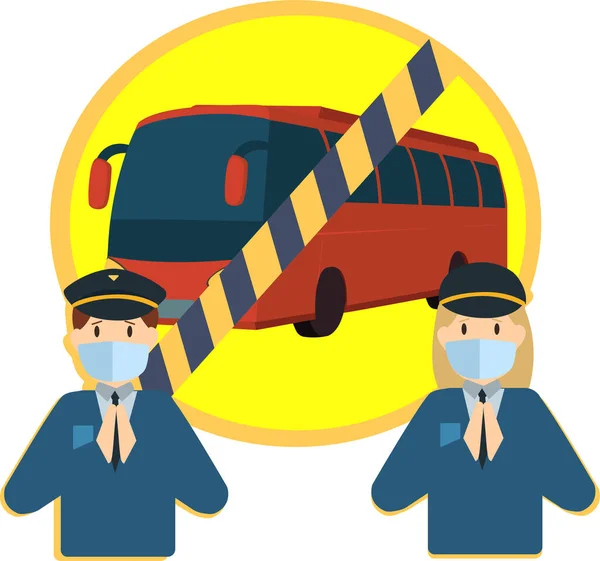 Interdiction Voyager Autobus Excuser Dans Illustration Pandémique — Photo