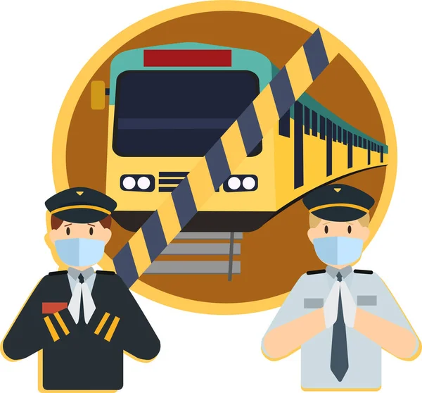 Restricción Viajes Tren Disculpas Por Pandemia Ilustración — Foto de Stock