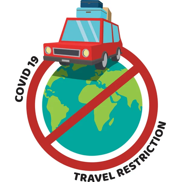 Sticker illustration for traveling with car banned in pandemic