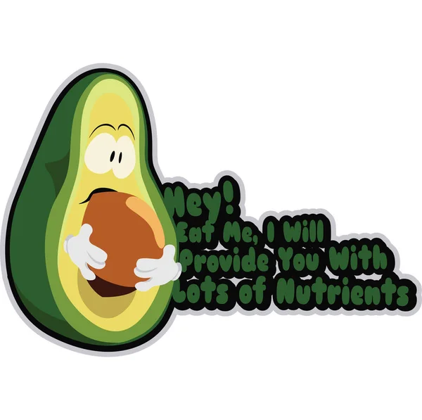 Fresh Avocado Illustration Greetings — Stock Photo, Image