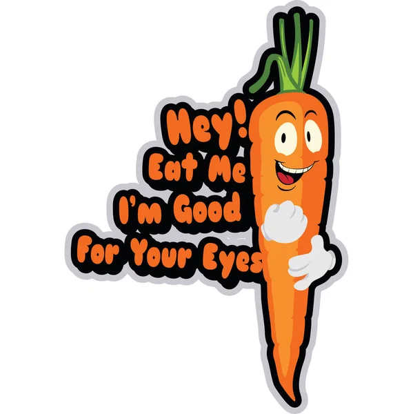 Здоровая Морковная Иллюстрация Приветствиями — стоковое фото