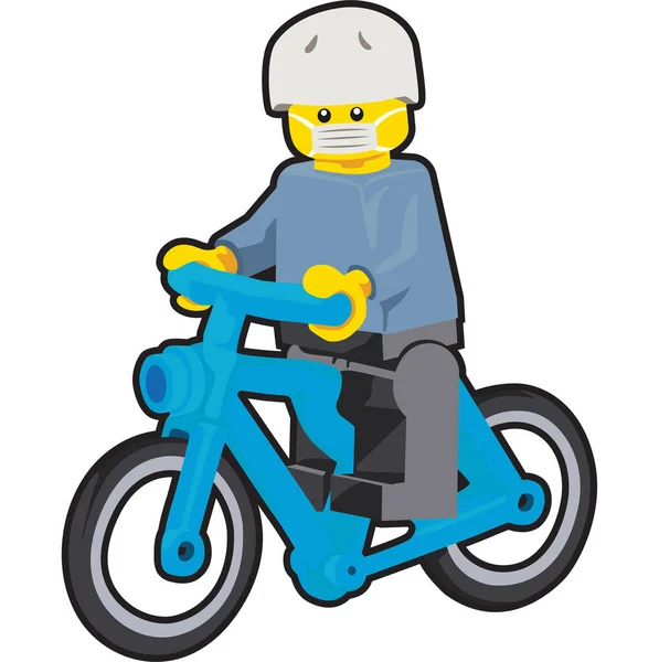 Lego Homem Desenho Animado Ciclista Ilustração — Fotografia de Stock