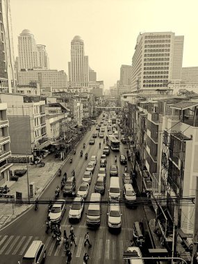Tayland - Bangkok. Bangkok sokaklarında trafik sıkışık.. 