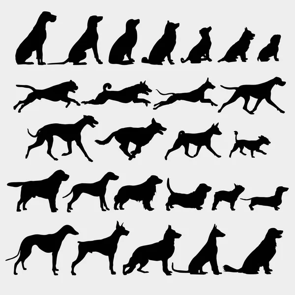 Image vectorielle des silhouettes du chien. Icône — Image vectorielle