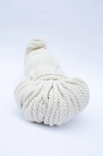 배경에 Side View Textile Dral Isolated White Background Rope Macrame — 스톡 사진