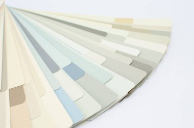  Renk paleti. Pastel renk.Palet renk palet kılavuzu. Beyaz arkaplan üzerinde izole edilmiş dış işler için. Renk kataloğu, renk tekerleği renk seçimi tonu. Renk tonu seçmek için renk tekerleği 