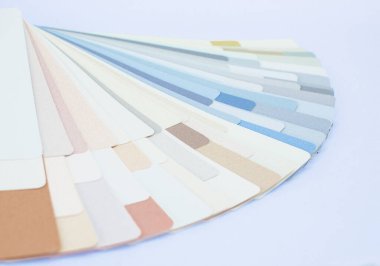  Renk paleti. Pastel renk.Palet renk palet kılavuzu. Beyaz arkaplan üzerinde izole edilmiş dış işler için. Renk kataloğu, renk tekerleği renk seçimi tonu. Renk tonu seçmek için renk tekerleği 