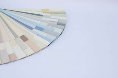  Renk paleti. Pastel renk.Palet renk palet kılavuzu. Beyaz arkaplan üzerinde izole edilmiş dış işler için. Renk kataloğu, renk tekerleği renk seçimi tonu. Renk tonu seçmek için renk tekerleği 