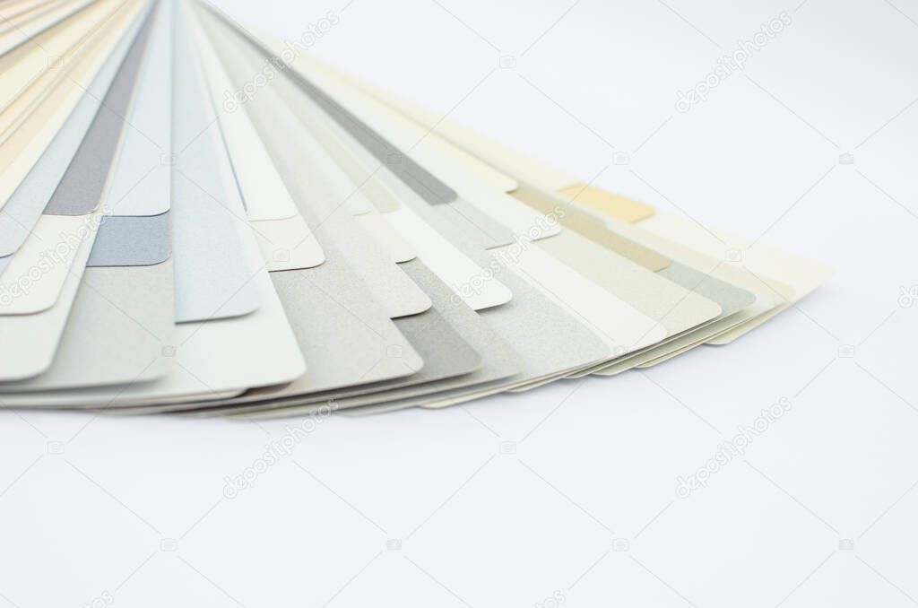  Color palette.Pastel Color.Palette color palette guide for exterior works isolated on white background.Sample Colors Catalog, Color wheel choosing paint tone. Color wheel to select paint tone 