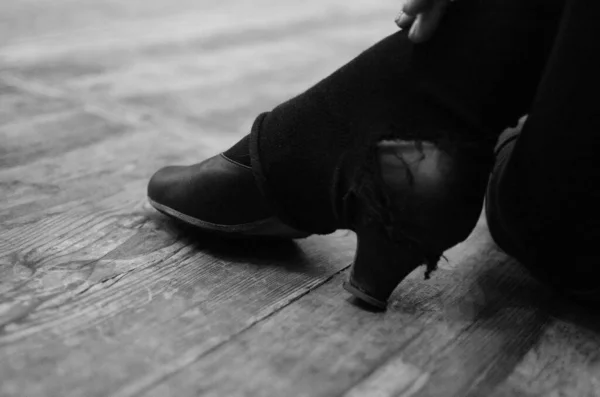 Feet Dancer Dance Hall Young Girls Ukrainian National Dance Shoes — Stock Photo, Image