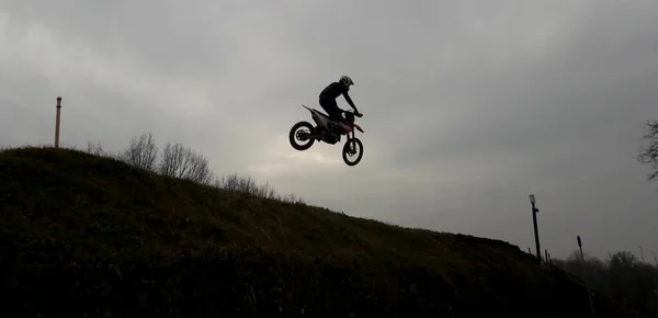 Andar Bicicleta Motocross Diversão Risco — Fotografia de Stock