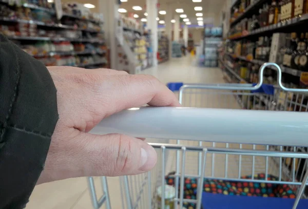 Süpermarketten Alışveriş Coronavirüs Salgını — Stok fotoğraf