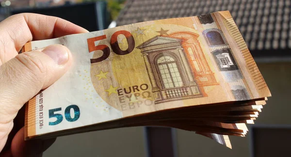 Eurobankbiljetten Donatie Aanbieding — Stockfoto