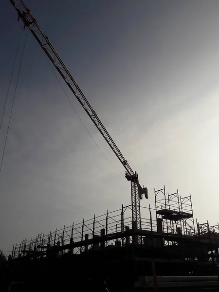 Lavori Corso Sul Cantiere Primavera Ripresa Dei Lavori — Foto Stock