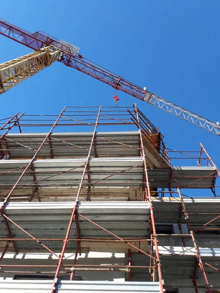 Trabajos Curso Sitio Construcción Recuperación Después Del Coronavirus — Foto de Stock