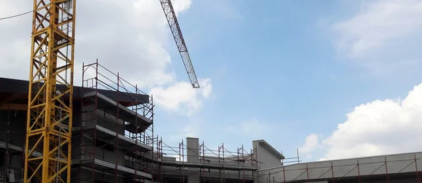 Lavori Corso Sul Cantiere Primavera Ripresa Delle Attività — Foto Stock