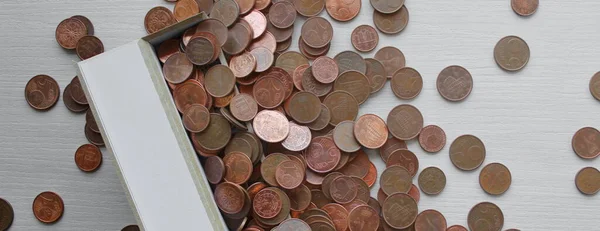 Евро Центов Меди Кошельке Покупок Бедность — стоковое фото