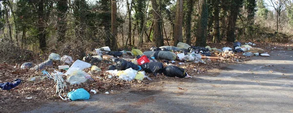 Landfill on the street - environmental pollution