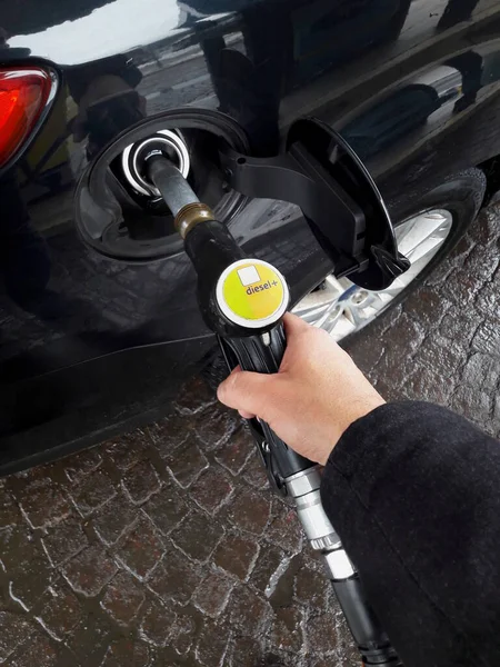 Making Diesel Gas Station Refueling Car — Stock Photo, Image