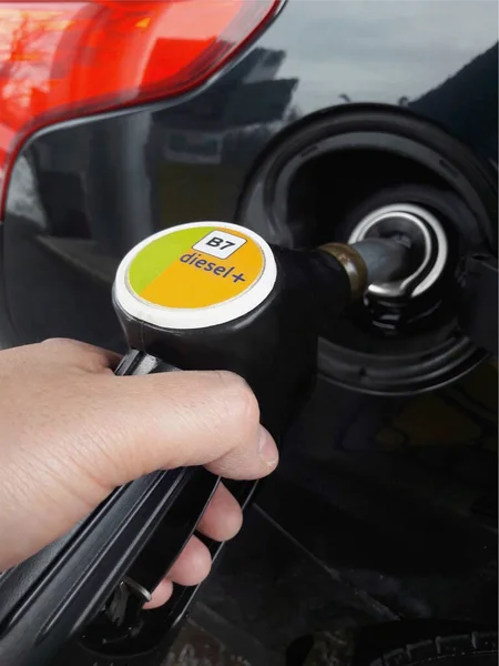 Fazer Diesel Posto Gasolina Reabastecimento Para Carro — Fotografia de Stock