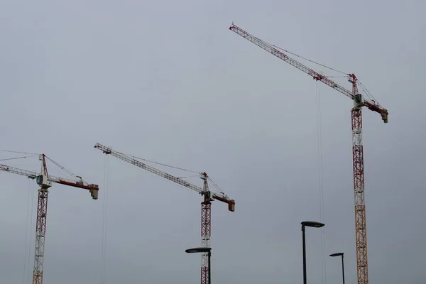 Construction Site Crane Scaffolding — Stock Photo, Image