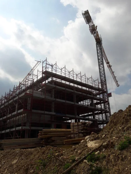 Lavori Corso Sul Cantiere Primavera Ripresa Delle Attività — Foto Stock