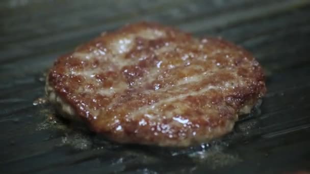 Carne Almôndegas Fritas Fogão — Vídeo de Stock