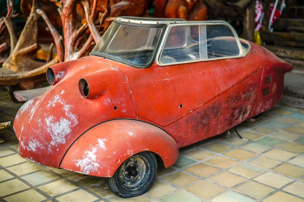 stock image Bangkok, Thailand - March 22, 2019: Old vintage car, red color