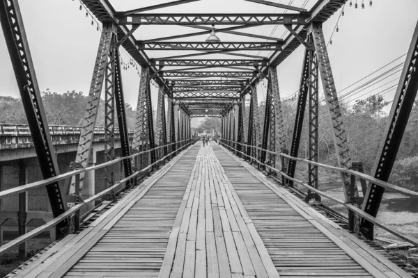 Pont Dans Noir Blanc Thaïlande — Photo