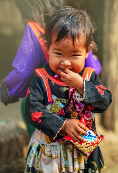 Mae Hong Son Tailândia Março 2019 Retrato Uma Criança Asiática — Fotografia de Stock