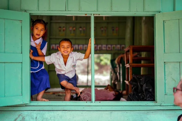 Мае Хонг Сон Таиланд Марта 2019 Года Ученики Азиатских Школ — стоковое фото