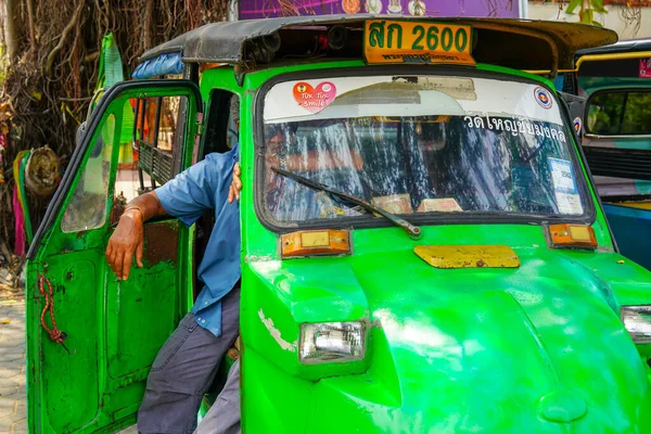 Bangkok Tajlandia Marca 2019 Tuk Tuk Auto Riksza Słynny Transport — Zdjęcie stockowe