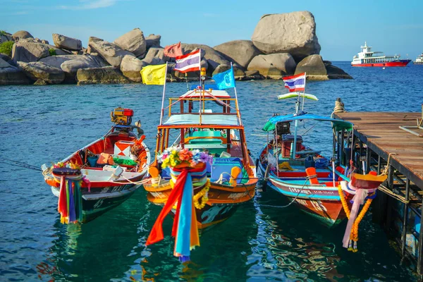Nang Yuan Thajsko Dubna 2019 Tradiční Taxi Lodě Modrou Oblohou — Stock fotografie
