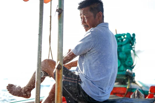 Koh Samui Thajsko Dubna 2019 Portrét Řidiče Taxíku Asijský Muž — Stock fotografie