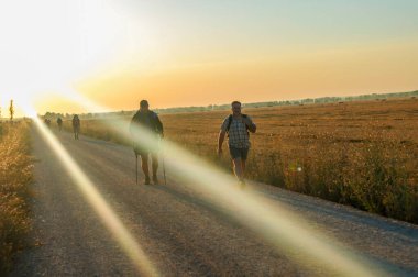 Kuzey İspanya 'da, Avrupa' da resim gibi bir kırsal. Ünlü Camino de Santiago yürüyüş yolu