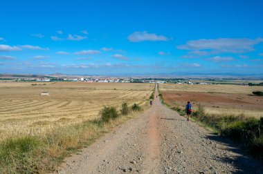 Kuzey İspanya 'da, Avrupa' da resim gibi bir kırsal. Ünlü Camino de Santiago yürüyüş yolu