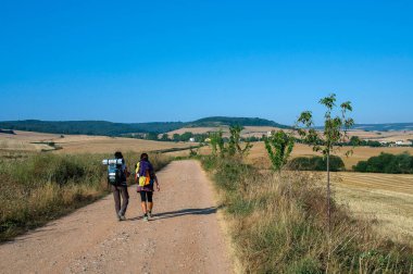 Kuzey İspanya 'da, Avrupa' da resim gibi bir kırsal. Ünlü Camino de Santiago yürüyüş yolu