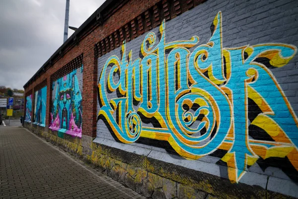 Bruxelles Belgique Novembre 2019 Graffitis Sur Mur — Photo