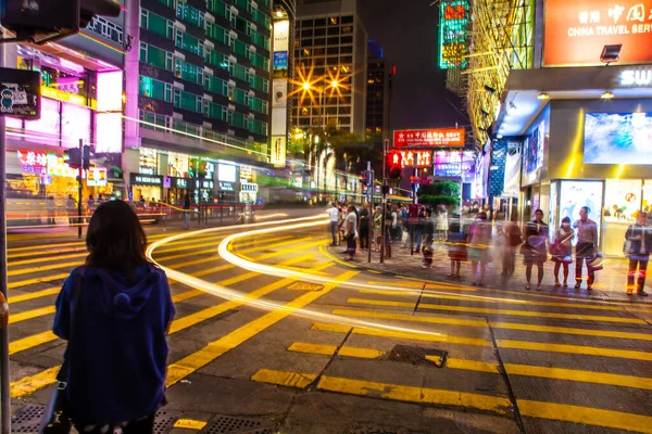 Kong Kina Tammikuu 2020 Hongkongin Kaupungin Horisontti Yöllä Rahoitusalueiden Värikkäiden — kuvapankkivalokuva