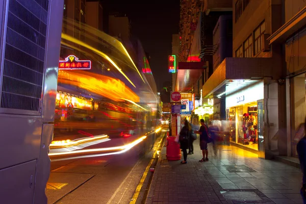 Hong Kong Kong Kína Január 2020 Hong Kong Közlekedési Éjjel — Stock Fotó