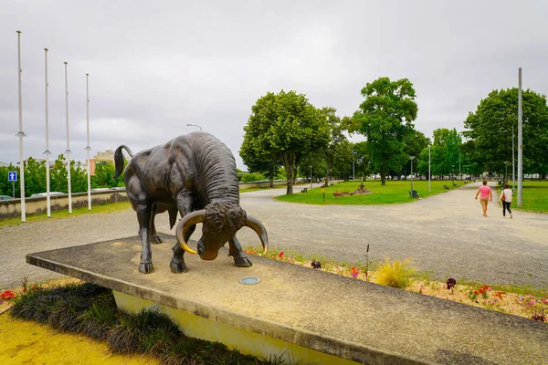 Dax Francja Lipca 2019 Bull Rzeźba Park Życie Miasta Dax — Zdjęcie stockowe