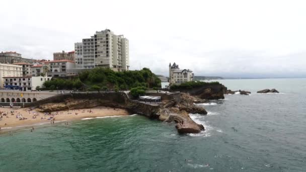 Biarritz Fransa Temmuz 2019 Biscay Körfezi Nde Htel Palais Deniz — Stok video