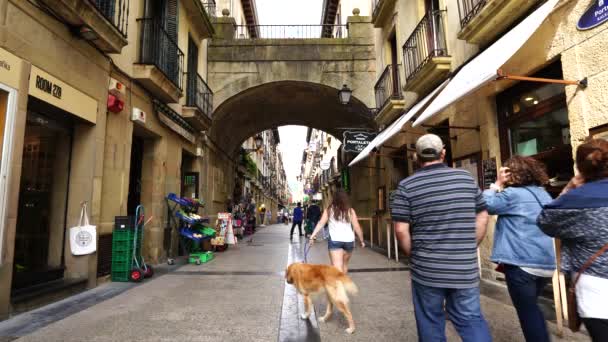 San Sebastian Spagna Giugno 2019 City Street — Video Stock