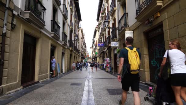 San Sebastian Spagna Giugno 2019 City Street — Video Stock