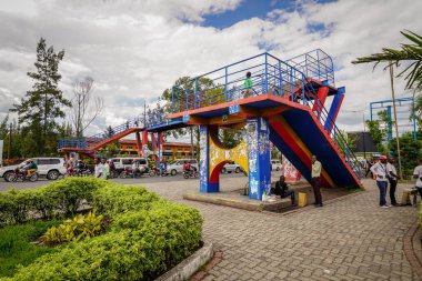 GOMA, CONGO - 7 Ocak 2020: Demokratik Kongo Cumhuriyeti 'nin Goma kentindeki şehir merkezi